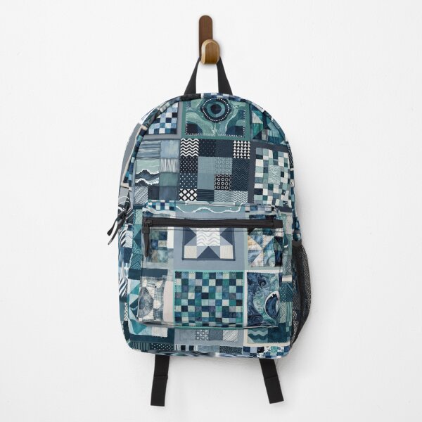 Item preview, Coastal Patchwork Quilted Look - Faux Patchwork Print Granny Squares 2/4 designed and sold by Beachy.