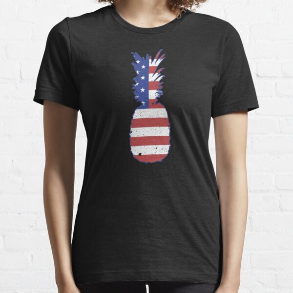 July 4th Flag Patriotic Pineapple USA Flag Novelty Design Essential T-Shirt