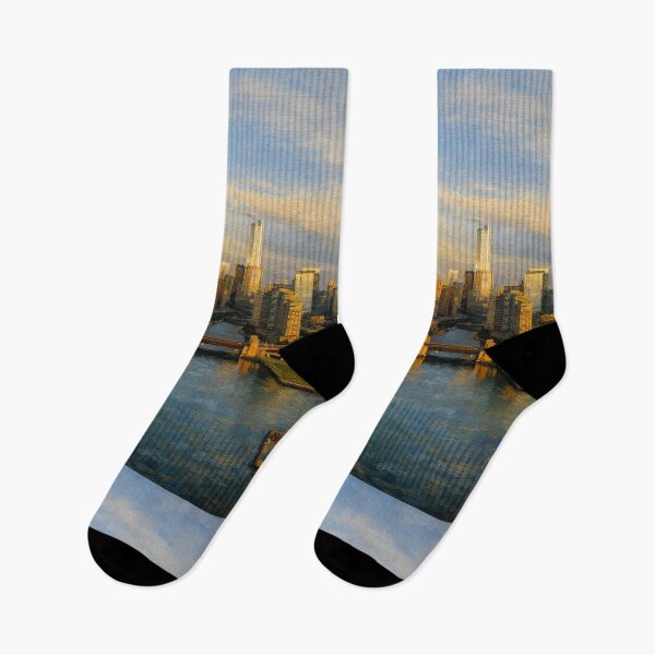Item preview, Chicago Skyline at Golden Hour Oil Painting designed and sold by PopCultureArtShop.