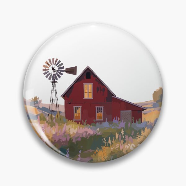 Item preview, Red Barn Wildflower Meadow Landscape designed and sold by American Spirit.