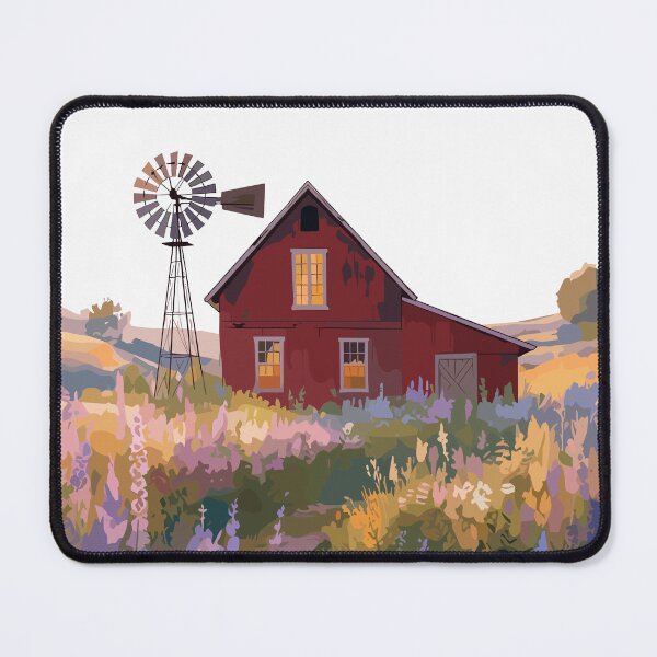 Item preview, Red Barn Wildflower Meadow Landscape designed and sold by American Spirit.