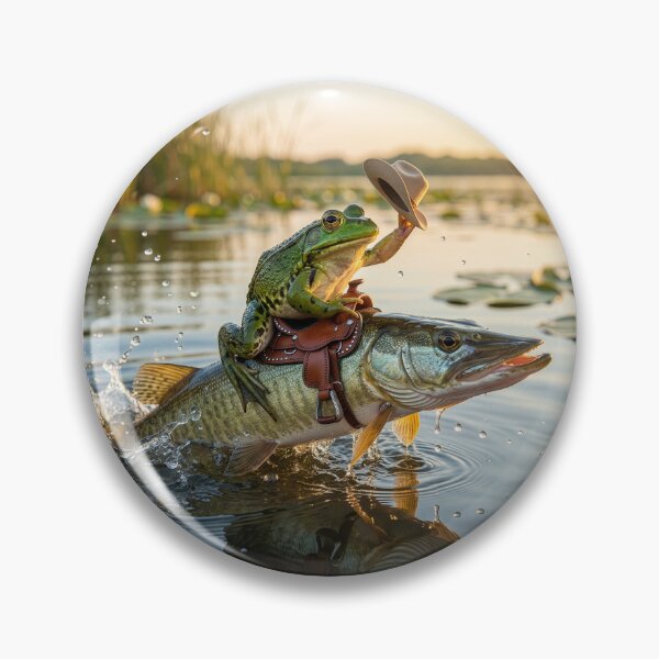 Item preview, Cowboy Frog Rides Bucking Muskellunge designed and sold by Tridentulus.