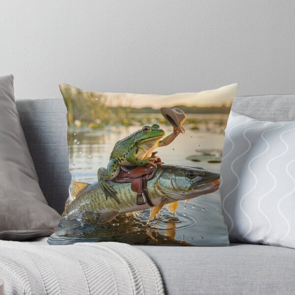 Item preview, Cowboy Frog Rides Bucking Muskellunge designed and sold by Tridentulus.