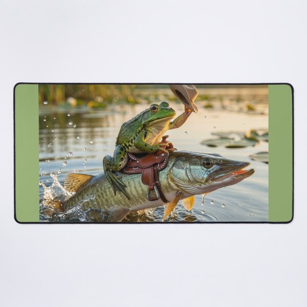 Item preview, Cowboy Frog Rides Bucking Muskellunge designed and sold by Tridentulus.