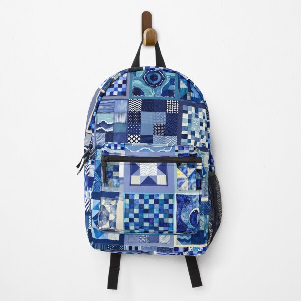 Item preview, Coastal Patchwork Quilted Look - Faux Patchwork Print Granny Squares 3/4 designed and sold by Beachy.