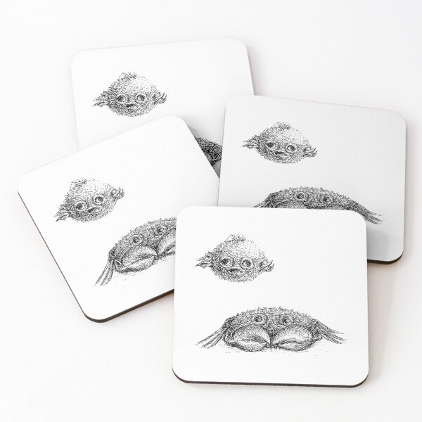 Item preview, crab and puffer fish drawing designed and sold by MiraNomegusta.