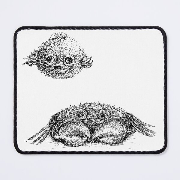 Item preview, crab and puffer fish drawing designed and sold by MiraNomegusta.