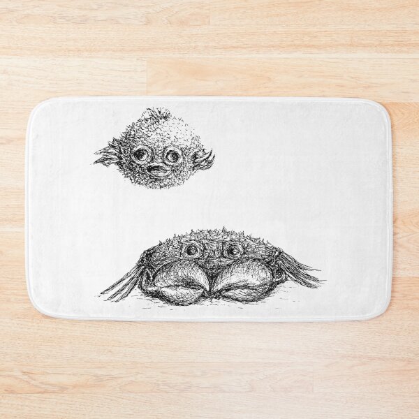 Item preview, crab and puffer fish drawing designed and sold by MiraNomegusta.