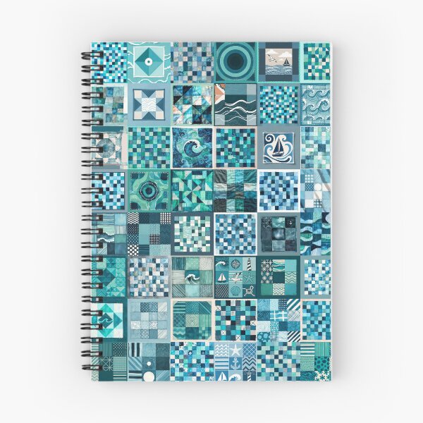 Item preview, Coastal Patchwork Quilted Look - Faux Patchwork Print Granny Squares 4/4 designed and sold by Beachy.