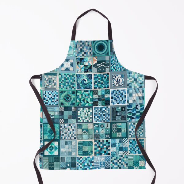 Item preview, Coastal Patchwork Quilted Look - Faux Patchwork Print Granny Squares 4/4 designed and sold by Beachy.