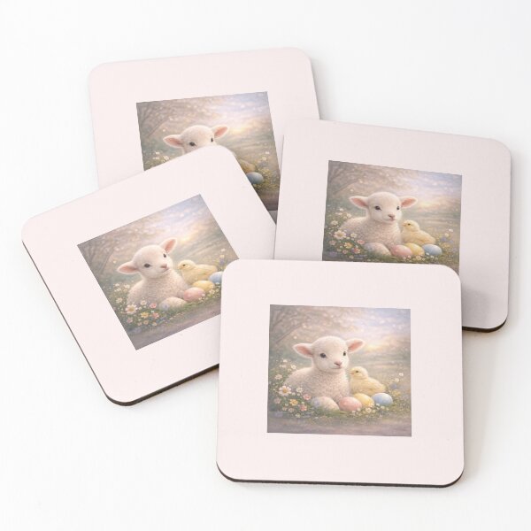 Item preview, Spring Meadow Lamb and Chick – Easter Art designed and sold by Novel Works Studio.