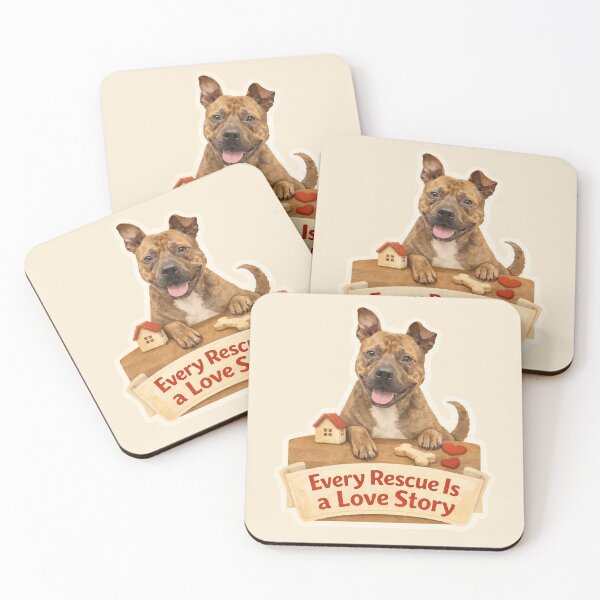 Item preview, Every Rescue Is a Love Story – Brindle Pit Bull Rescue Sticker designed and sold by Tiny Joy World.