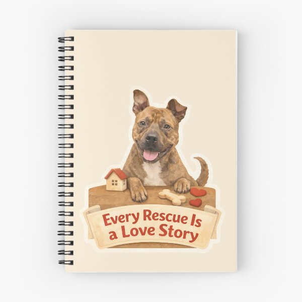 Item preview, Every Rescue Is a Love Story – Brindle Pit Bull Rescue Sticker designed and sold by Tiny Joy World.