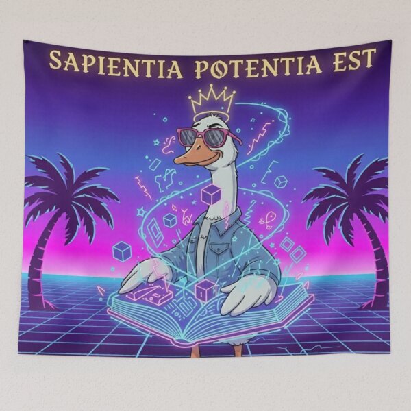Item preview, Sapientia Potentia Est Retro Art designed and sold by crazygoose30.