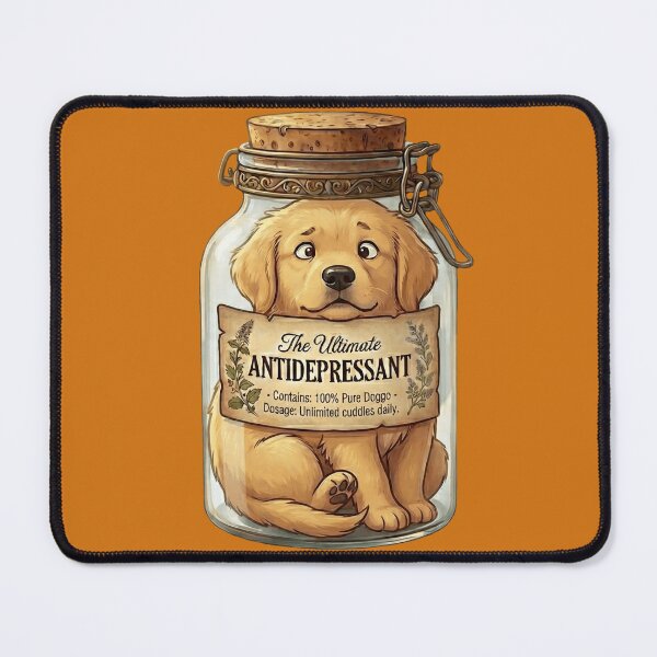 Item preview, The Ultimate Antidepressant: Cute Golden Retriever Puppy in a Jar Funny Dog designed and sold by MythoWorldddd.
