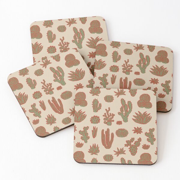 Item preview, Green Red Cactus Desert Garden Pattern designed and sold by Patternandflow.