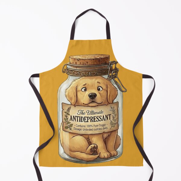 Item preview, The Ultimate Antidepressant: Cute Golden Retriever Puppy in a Jar Funny Dog  designed and sold by MythoWorldddd.
