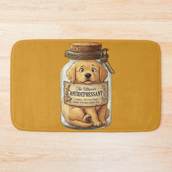 Item preview, The Ultimate Antidepressant: Cute Golden Retriever Puppy in a Jar Funny Dog  designed and sold by MythoWorldddd.