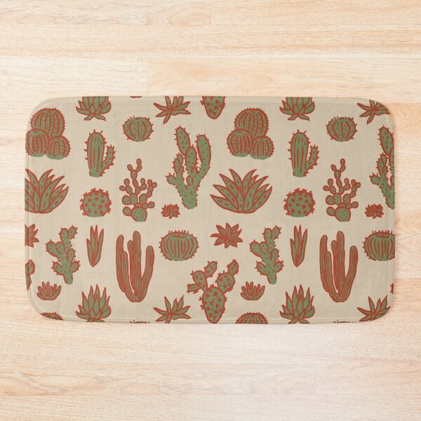 Item preview, Green Red Cactus Desert Garden Pattern designed and sold by Patternandflow.