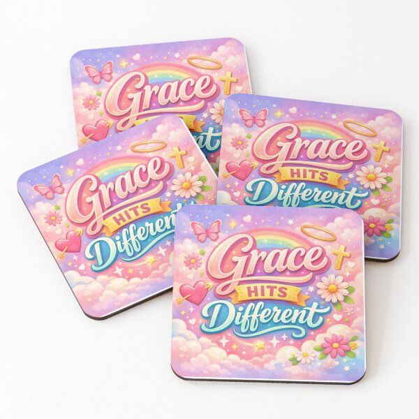 Item preview, Grace Hits Different Cute Christian Quote Pastel Design designed and sold by Daughter of a King Designs.