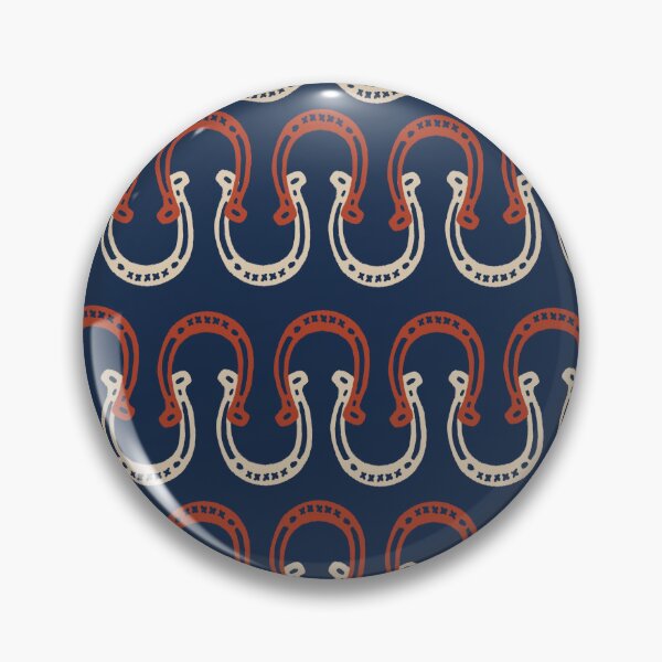 Item preview, Navy Horseshoe Cowboy Wild West Pattern  designed and sold by Patternandflow.
