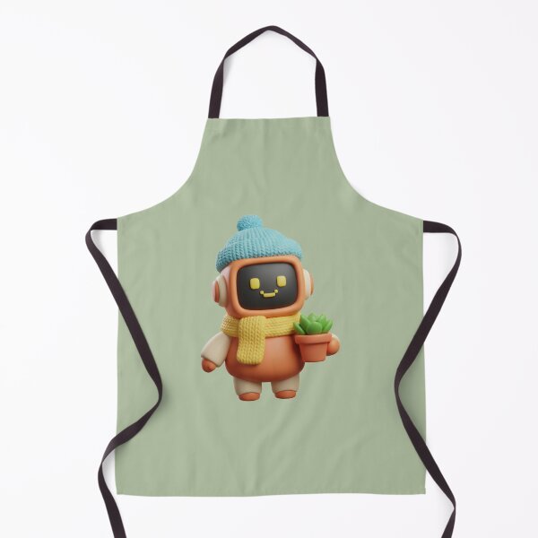 Item preview, Cozy Orange Robot with Winter Hat and Succulent designed and sold by Modavedrake.
