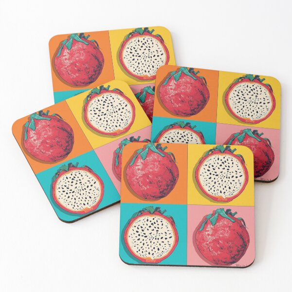 Item preview, Retro Dragon Fruit Pop Art Print – Four Panels designed and sold by Mr.Warhol.