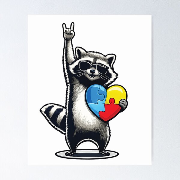 Item preview, Funny Raccoon Rock On Tism Men Women Kids, Autism designed and sold by TynesDesign.
