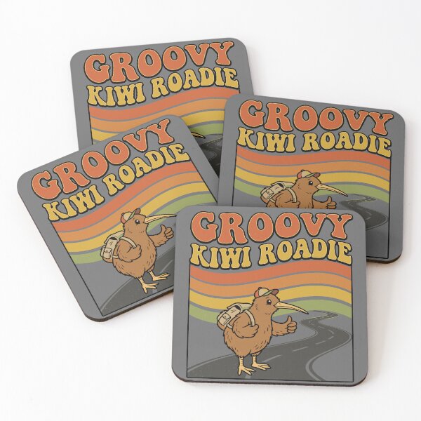 Item preview, Groovy Kiwi Roadie – Retro 70s New Zealand Bird Hitchhiker Road Trip designed and sold by MvuuStudio.