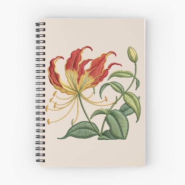 Item preview, Embroidered Flame Lily Vine – Faux Stitch Floral designed and sold by MvuuStudio.