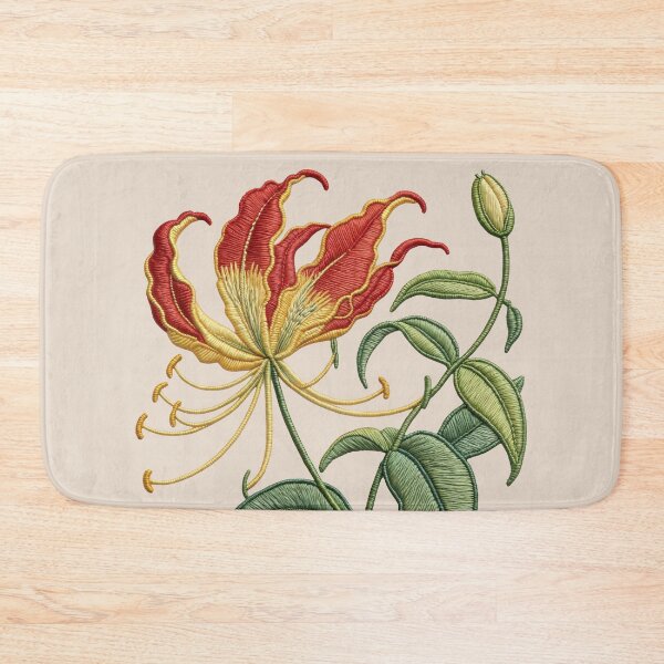 Item preview, Embroidered Flame Lily Vine – Faux Stitch Floral designed and sold by MvuuStudio.