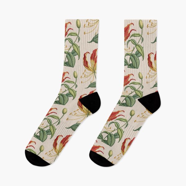 Item preview, Embroidered Flame Lily Vine – Faux Stitch Floral designed and sold by MvuuStudio.