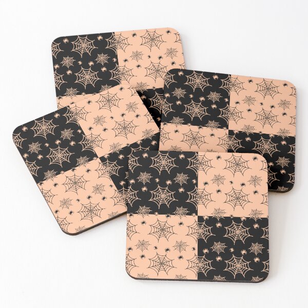 Item preview, Black and apricot interchange web pattern designed and sold by serenebookworm.
