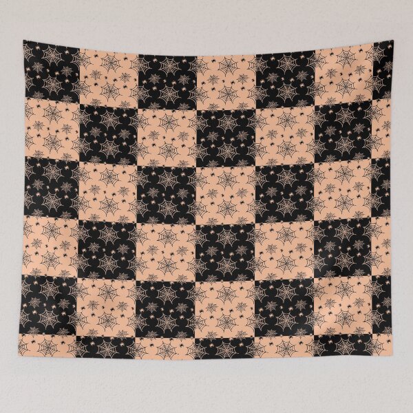 Item preview, Black and apricot interchange web pattern designed and sold by serenebookworm.