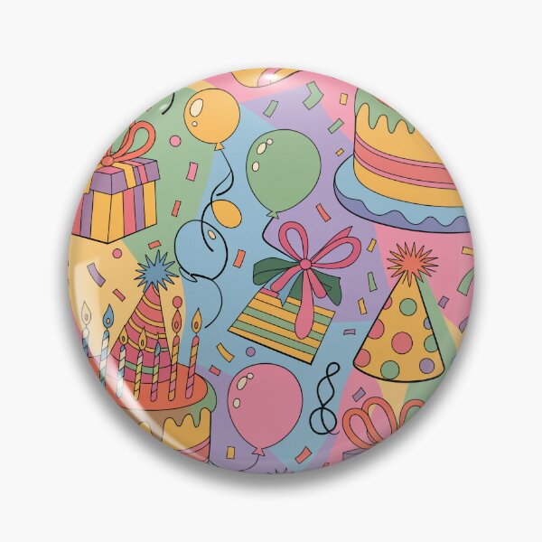 Item preview, Vibrant Birthday Celebration Pattern - Colorful Cakes, Balloons & Confetti designed and sold by Midnight Veil Designs.