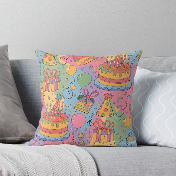 Item preview, Vibrant Birthday Celebration Pattern - Colorful Cakes, Balloons & Confetti designed and sold by Midnight Veil Designs.
