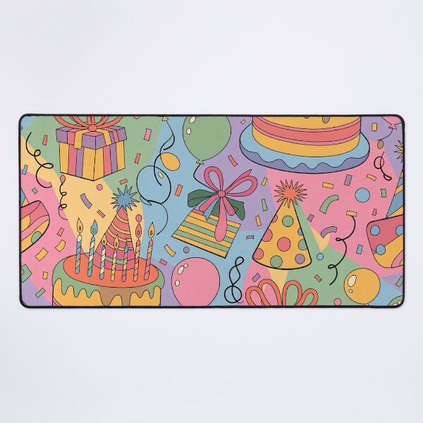 Item preview, Vibrant Birthday Celebration Pattern - Colorful Cakes, Balloons & Confetti designed and sold by Midnight Veil Designs.