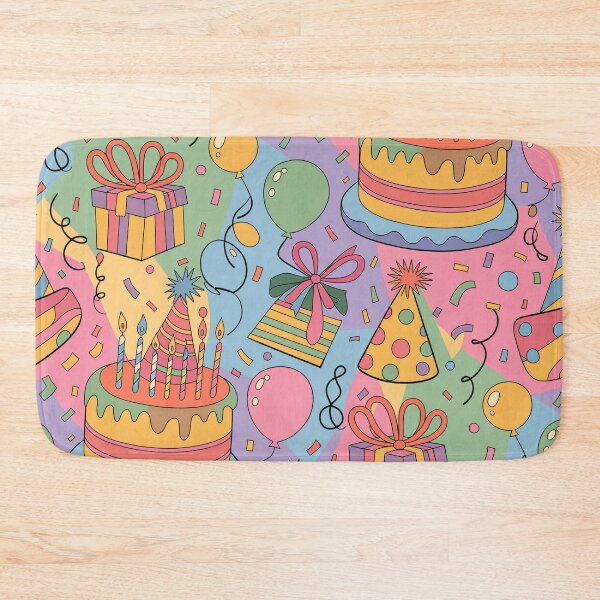 Item preview, Vibrant Birthday Celebration Pattern - Colorful Cakes, Balloons & Confetti designed and sold by Midnight Veil Designs.
