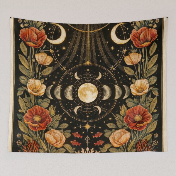 Item preview, Burnt Coral Olive Green Moonlit Garden designed and sold by scicilysimonee.