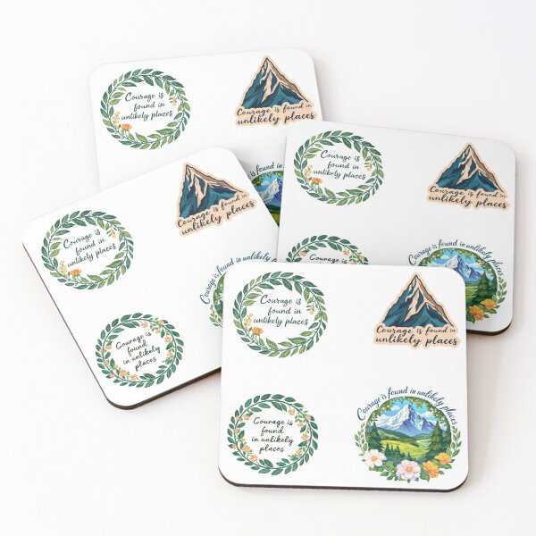 Item preview, Mini "Courage is found in unlikely places" quote sticker pack designed and sold by MendaciousMina.
