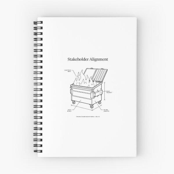 Item preview, Stakeholder Alignment Dumpster Fire – Corporate Satire Blueprint Design designed and sold by ti-dri.