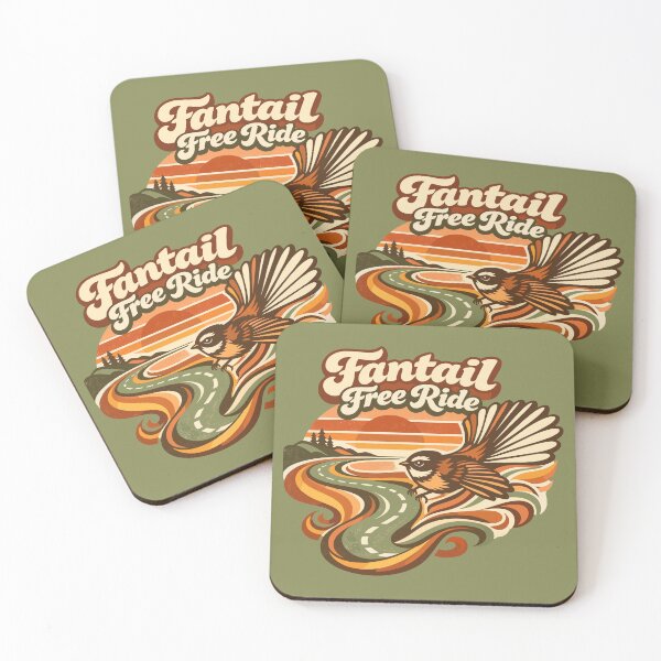 Item preview, Fantail Free Ride – Retro 70s Pīwakawaka Road Trip Sunset Design designed and sold by MvuuStudio.