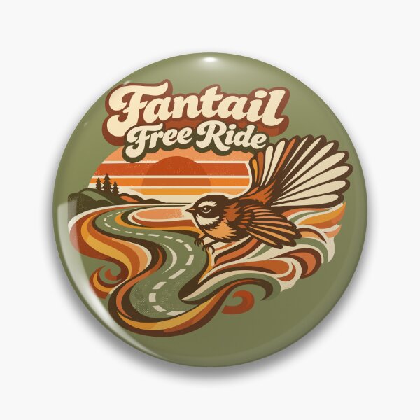 Item preview, Fantail Free Ride – Retro 70s Pīwakawaka Road Trip Sunset Design designed and sold by MvuuStudio.