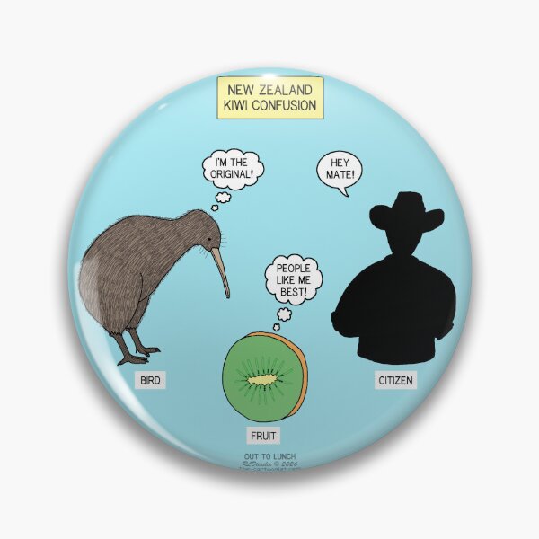 Item preview, New Zealand Kiwi Confusion designed and sold by Out to Lunch Cartoons and More.