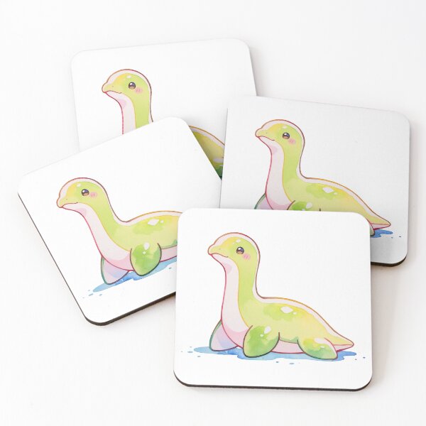 Item preview, Watercolor Cute Green Plesiosaur: Long Neck and Bright Yellow Markings designed and sold by Jagamusubi.