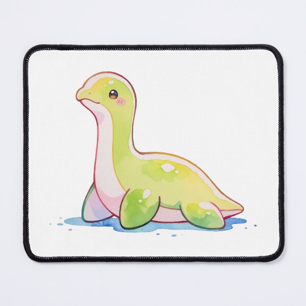 Item preview, Watercolor Cute Green Plesiosaur: Long Neck and Bright Yellow Markings designed and sold by Jagamusubi.