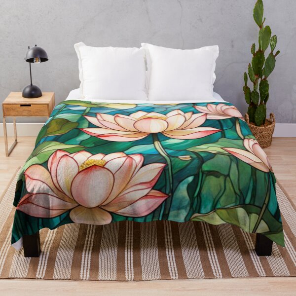 Item preview, Romantic and Delicate Stained Glass Lotus Flowers designed and sold by Ciervo Primavera.