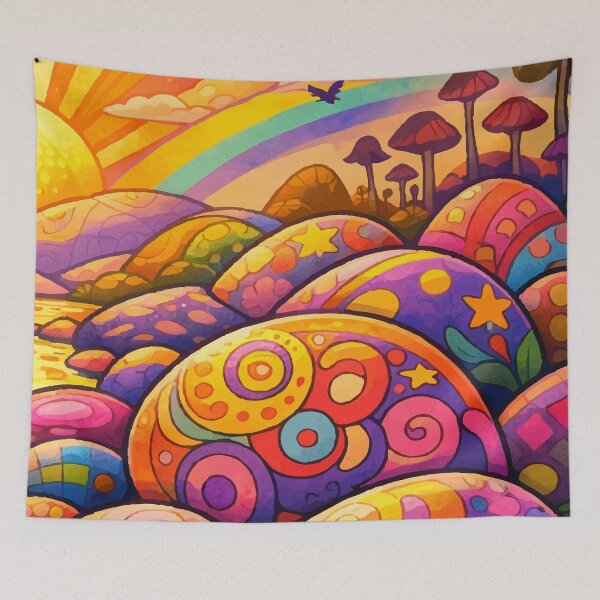Item preview, Psychedelic Mushroom Garden & Retro Boho Art designed and sold by Far Out Goods.
