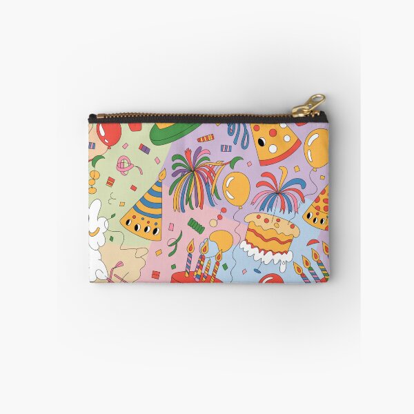 Item preview, Cheerful Birthday Chaos Pattern - Smiling Cakes, Party Hats & Poppers designed and sold by Midnight Veil Designs.