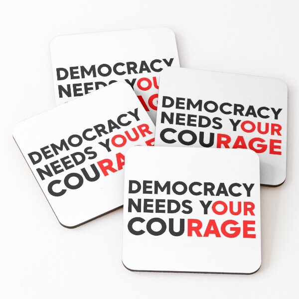 Item preview, Democracy Needs Your Courage - Resist Fascism designed and sold by PixVib.